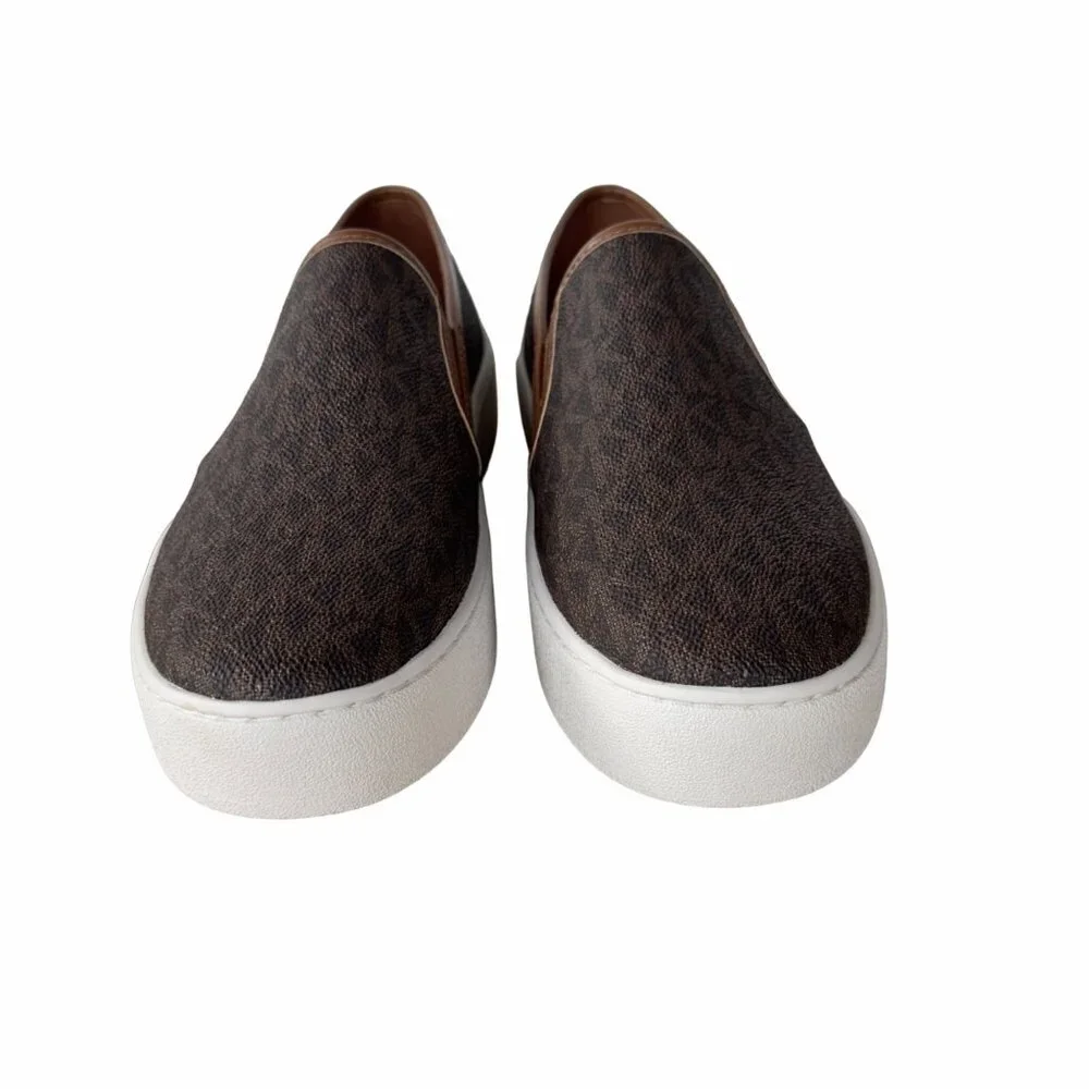 ⭐Michael Kors Teddi Slip On Size 8 Womens Platform Shoes Casual Sneakers Brown⭐_7